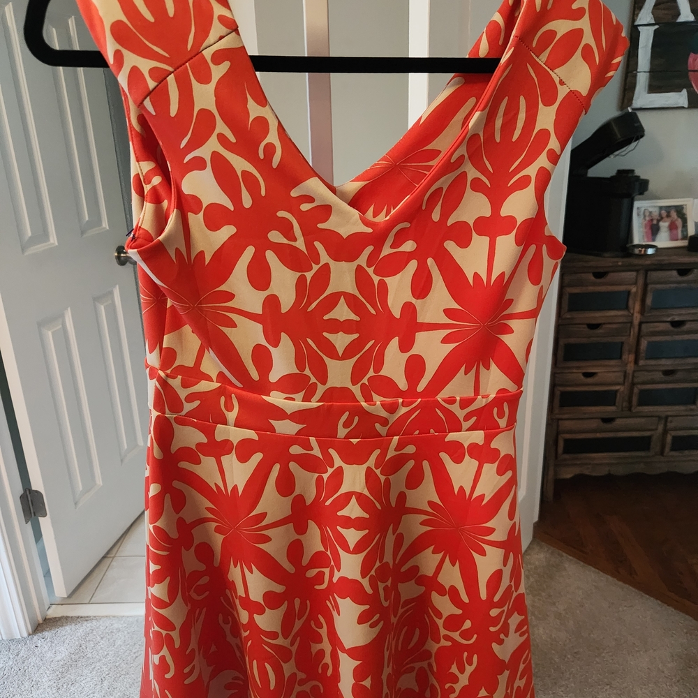 Pink Owl Vibrant Orange Sleeveless Dress Size Large - Picture 4 of 8